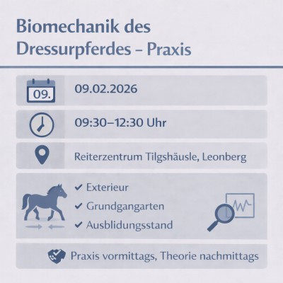 Seminar zur Biomechanik des Dressurpferdes in Leonberg